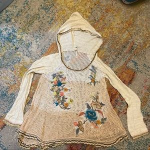 Free People Flower Knit Sweater